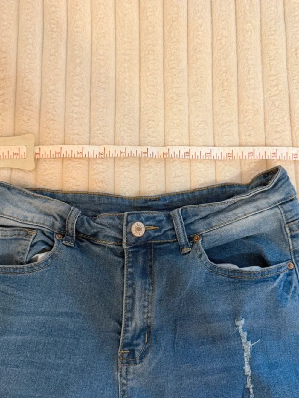 America Distressed Denim Bermuda Shorts - Picture 4 of 5